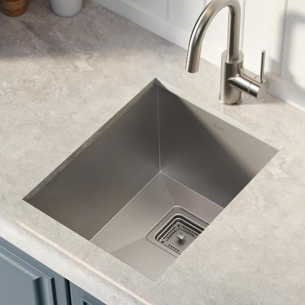 Pax Zero-Radius Undermount Stainless Steel 15 in. Single Bowl Kitchen Bar Prep Sink Kit Pax Zero-Radius Undermount Stainless Steel 15 in. Single Bowl Kitchen Bar Prep Sink Kit
