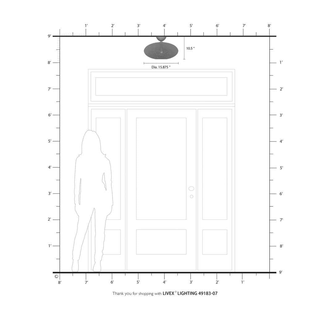 Elegant Bronze and Crystal 1-Light Semi-Flush Mount