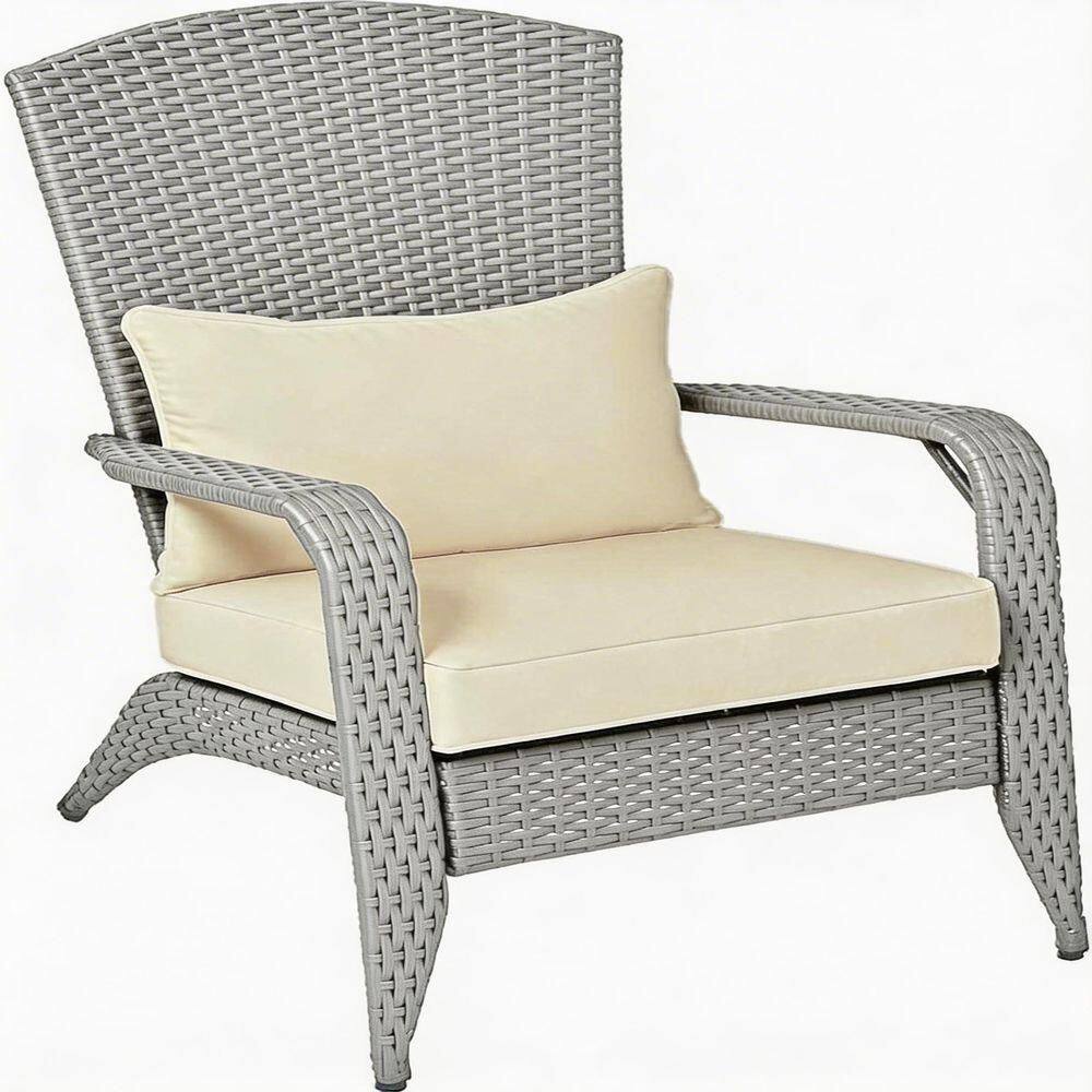 Outdoor Light Gray Steel Adirondack Chair for Patio or Garden price history on PriceWatchPro