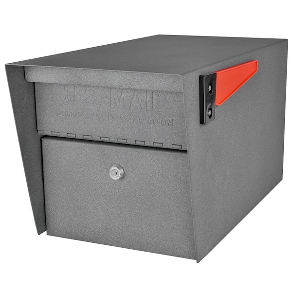 Mail Boss Mail Manager Locking Post-Mount Mailbox with High Security Reinforced Patented Locking System, Granite