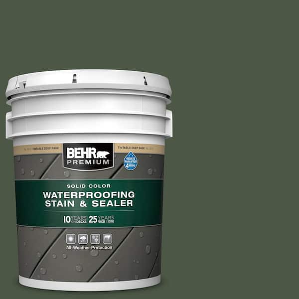 5 gal. #SC-120 Ponderosa Green Solid Color Waterproofing Exterior Wood Stain and Sealer