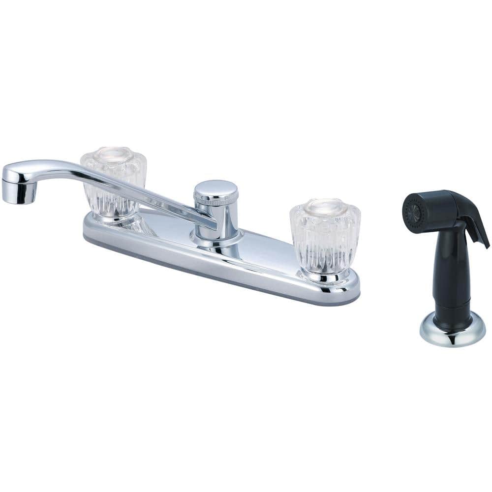 Double-Handle Standard Kitchen Faucet with Side Spray in Polished Chrome price history on PriceWatchPro