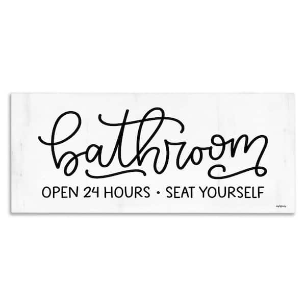 Stupell Industries Bathroom Seat Yourself by Imperfect Dust Unframed Typography Graphic Art Print 10 in. x 24 in.