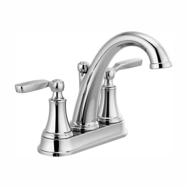 Delta Woodhurst 4 in. Centerset 2-Handle Bathroom Faucet in Chrome