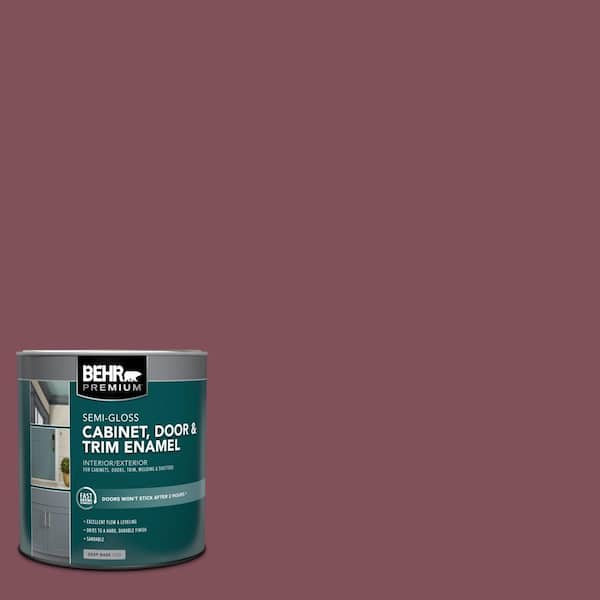 BEHR PREMIUM 1 qt. #HDC-CL-02 Fine Burgundy Semi-Gloss Enamel Interior/Exterior Cabinet, Door & Trim Paint