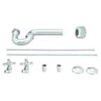 Pedestal Lavatory Supply Line Kit with Cross Handles in Polished Chrome