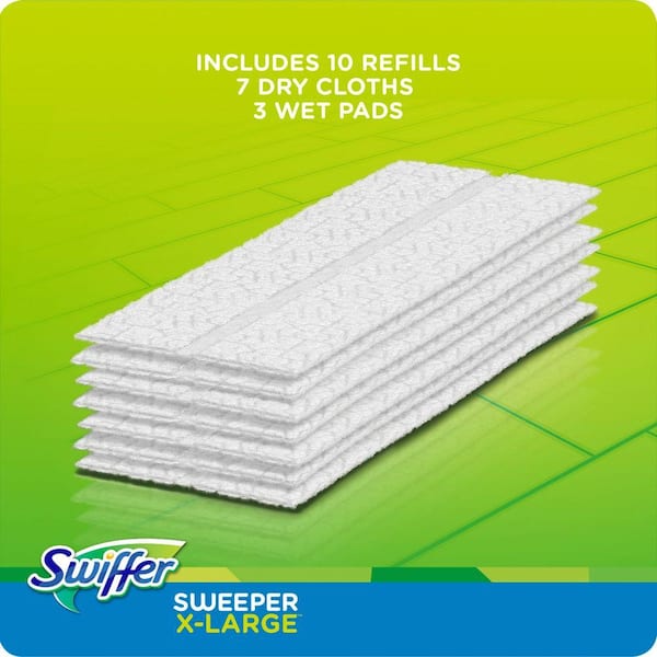  Swiffer Sweeper Dry + Wet XL Sweeping Kit, 1 Sweeper, 8 Dry  Cloths, 2 Wet Cloths : Health & Household