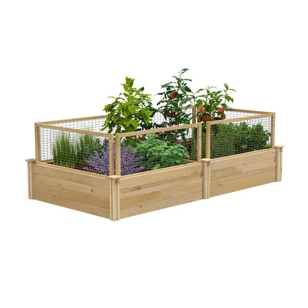 4 ft. x 8 ft. x 14 in. Original Cedar Raised Garden Bed with CritterGuard Fence System