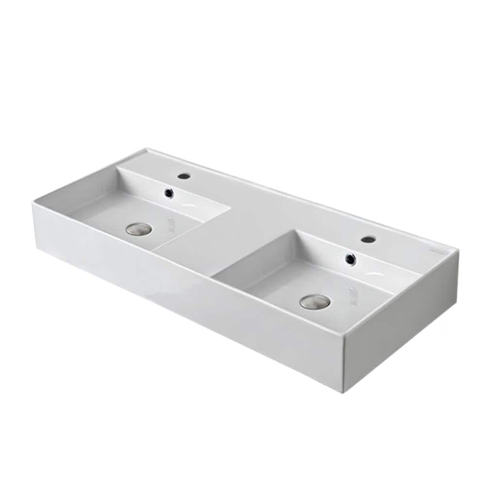 Teorema 2 Rectangular Wall Mounted Bathroom Sink in White price history on PriceWatchPro