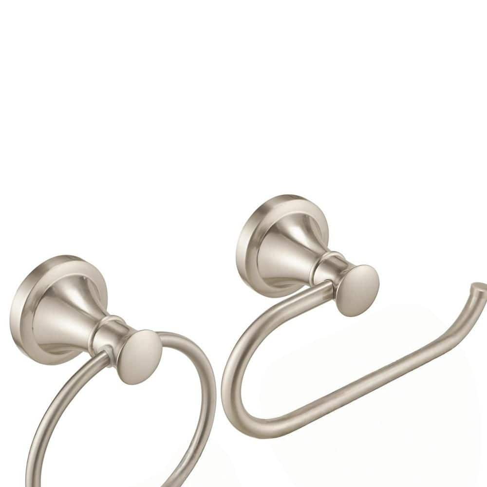 Double Bathroom Hardware Set Including Tissue Holder, Hand Towel Bar, Towel Rack, Towel Ring, Nickel price history on PriceWatchPro