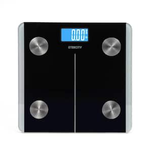 Smart Digital Body Fat Percentage, Body Water, Bone Mass, Muscle Mass, and BMI Scale with Bluetooth in Black