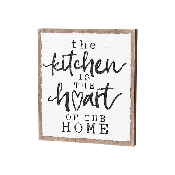 PARISLOFT the Kitchen Is the Heart of the Home Vintage Wood Wall Decorative  Sign SG0151