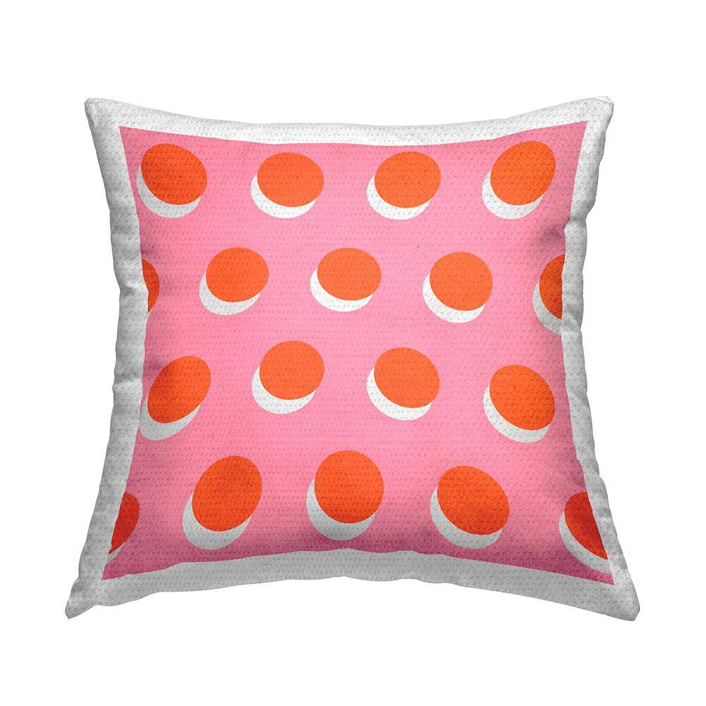 Orange Over Pink Polka Dot Circles Pink Square Outdoor Throw Pillow price history on PriceWatchPro