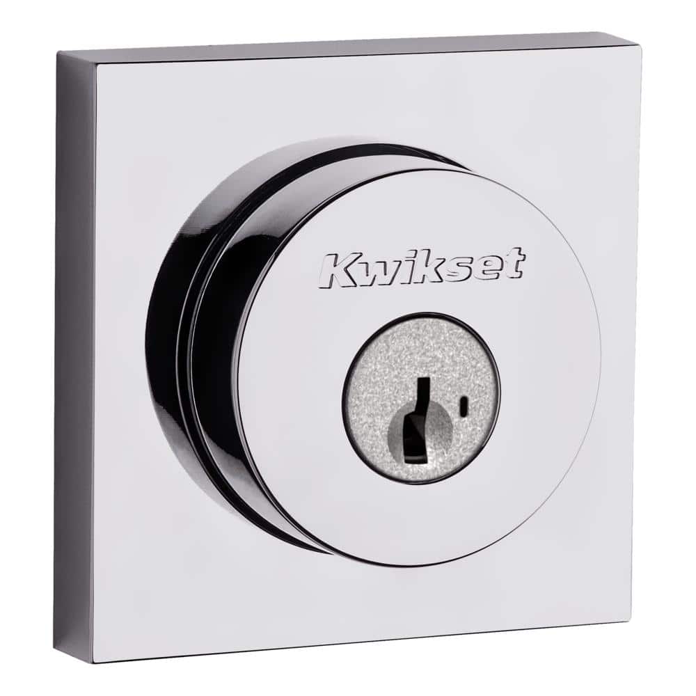 158 Series Polished Chrome Single Cylinder Square Deadbolt Featuring SmartKey