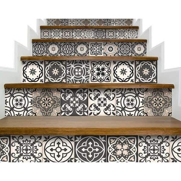 HomeRoots Amelia Brown 7 in. x 7 in. Vinyl Peel and Stick Tile (8.17 sq. ft./Pack)