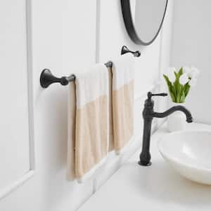 2-Piece Bath Hardware Set Accessories with 24 in. Towel Bar and Toilet Paper Holder, Towel Ring in Oil Rubbed Bronze