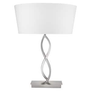 24.5 in. Silver Standard Light Bulb Bedside Table Lamp