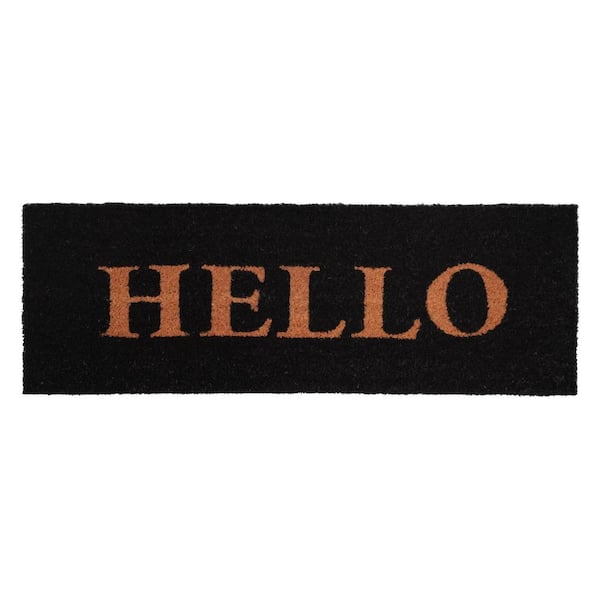 Block Hello Doormat Black/Natural 12" x 36"