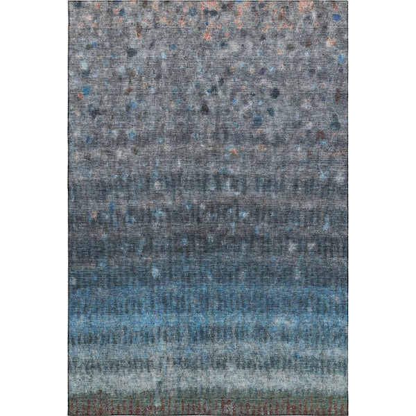 Mayfield Premium Machine Washable Abstract AMF2316 Blue 8 ft. x 10 ft. Area Rug