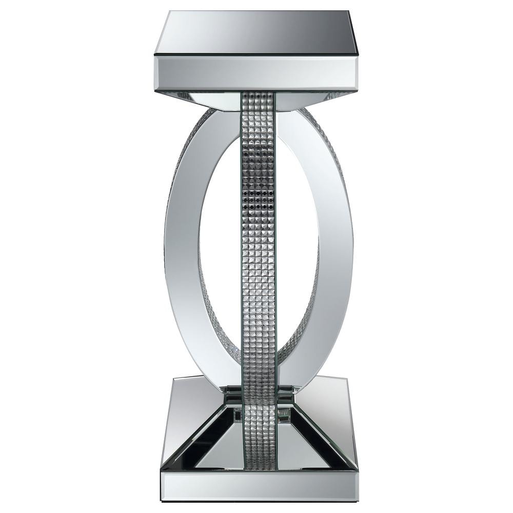 Amalia 12" Silver Glass and MDF Square End Table