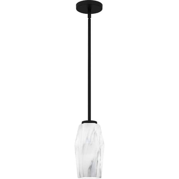 Quoizel Fogel 60-Watt 1-Light Matte Black Mini Pendant Light