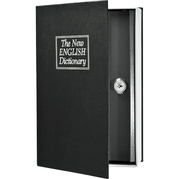 Dictionary Book Safe With Key Lock - Hidden Secret Storage Box (Brown, Small)