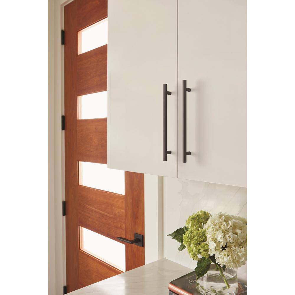 Matte Black Steel Bar Cabinet Pull with Mounting Hardware