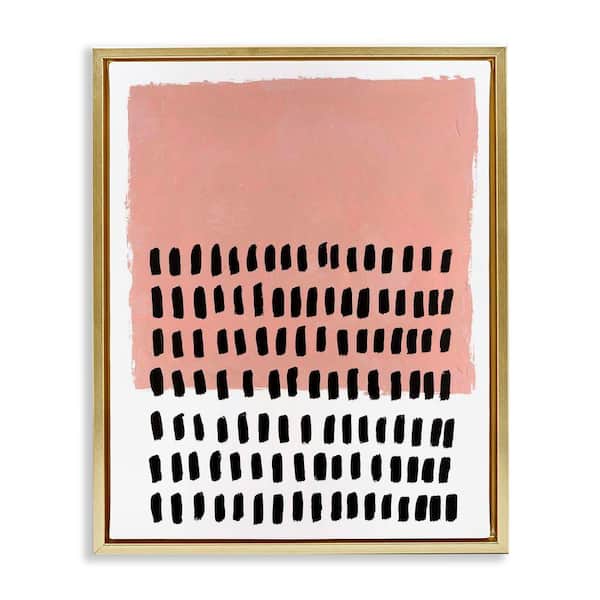 Stupell Industries Pink Dotted Pattern by Michael Willett Gold Floater Frame Abstract Graphic Art Print 21 in. x 17 in.