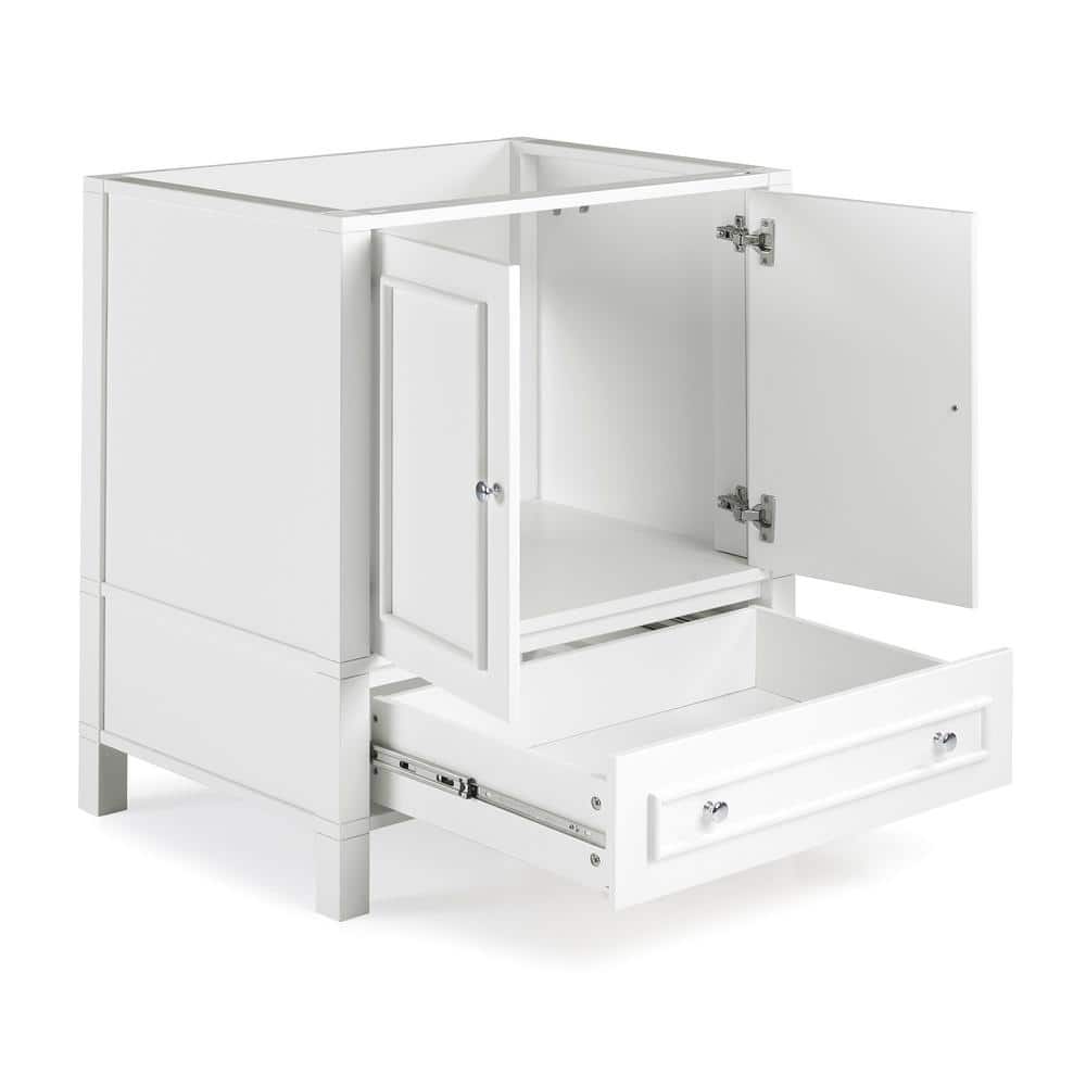Williamsburg 30" White Pine Vanity Cabinet with Nickel Hardware