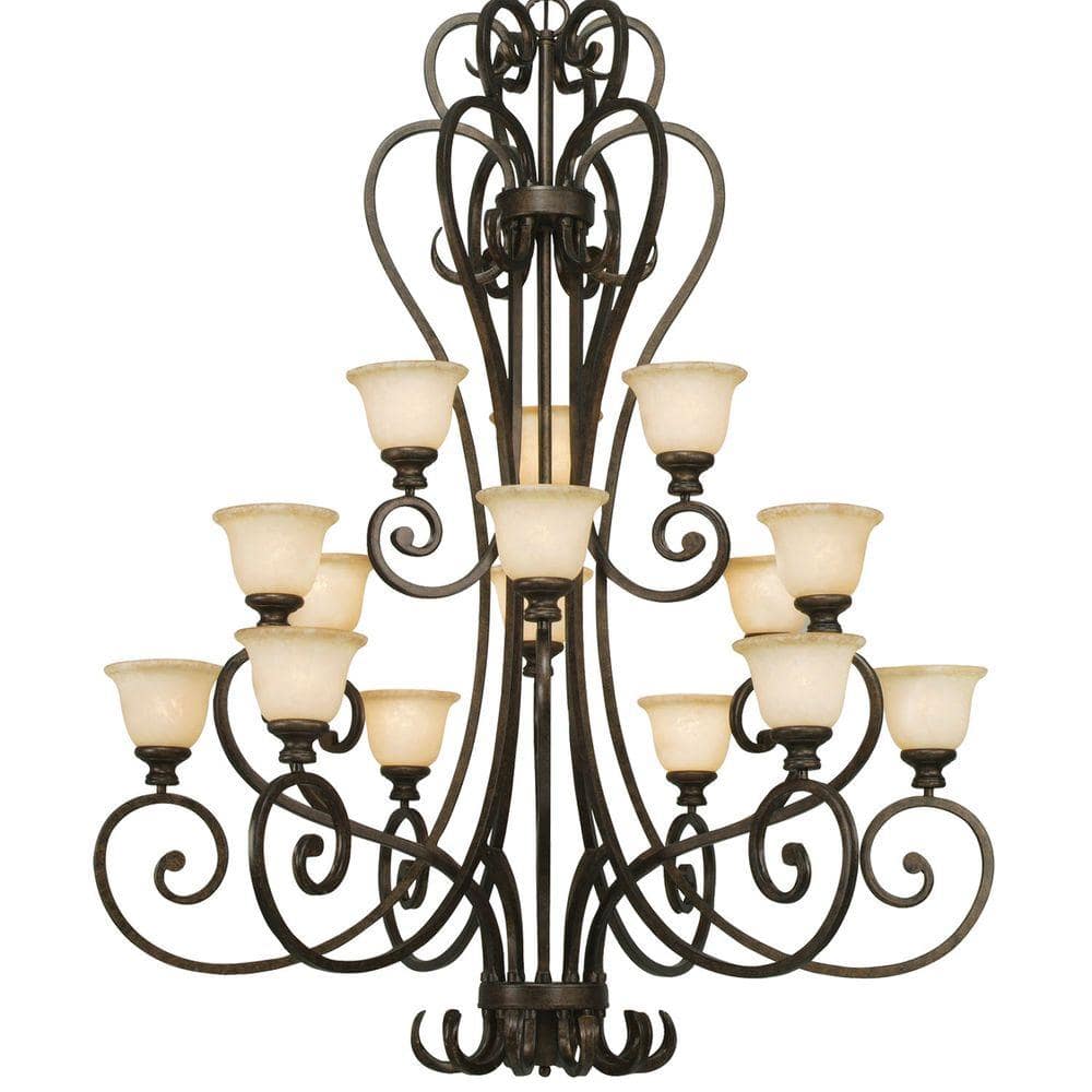 Burnt Sienna 15-Light Traditional Candle Chandelier