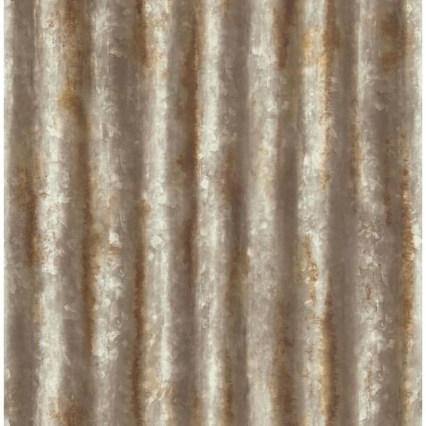 A-Street Prints Kirkland Rust Corrugated Metal Rust Wallpaper Sample