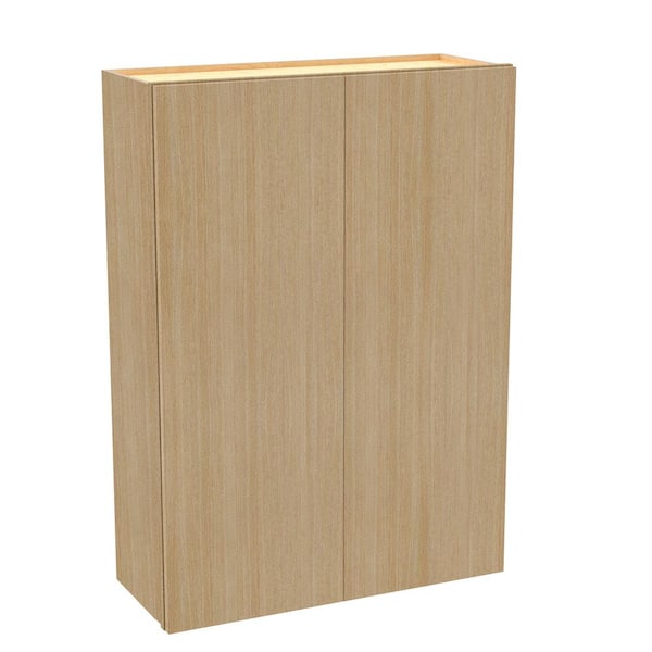 Hargrove 27 in. W x 12 in. D x 42 in. H Assembled Plywood Wall Kitchen Cabinet in Vanguard Oak with Soft Close