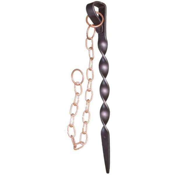Brown and Copper Powder Coated Iron Rain Chain Anchoring Stake