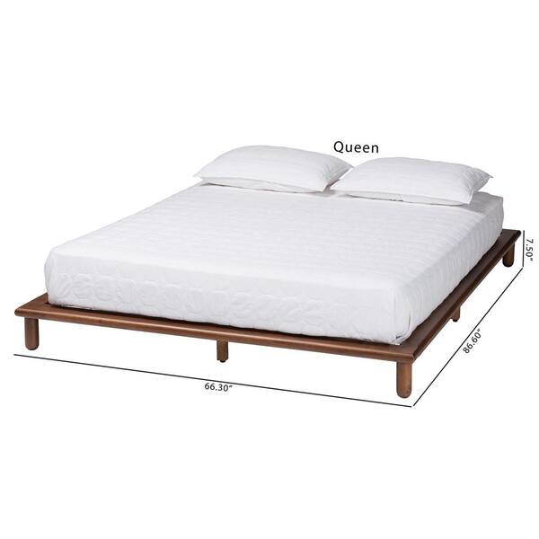 Baxton Studio Alivia Brown Wood Frame Queen Size Platform Bed 238