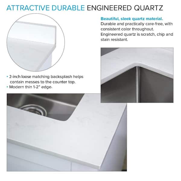 Matt White Lacquer Laundry Cabinet with Quartz Countertop - China Laundry,  Sink