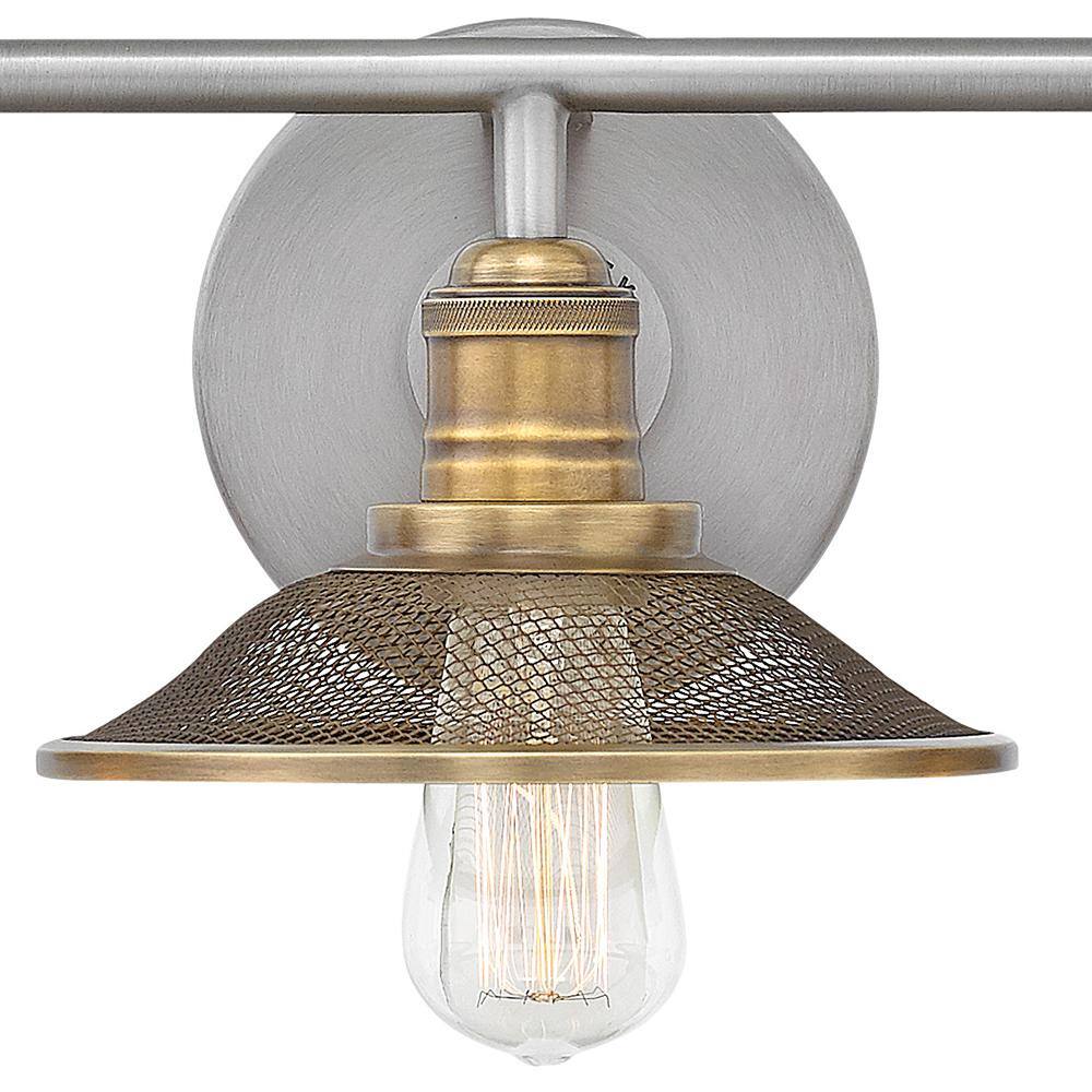 Rigby Industrial Antique Nickel 3-Light Dimmable Bath Vanity Fixture