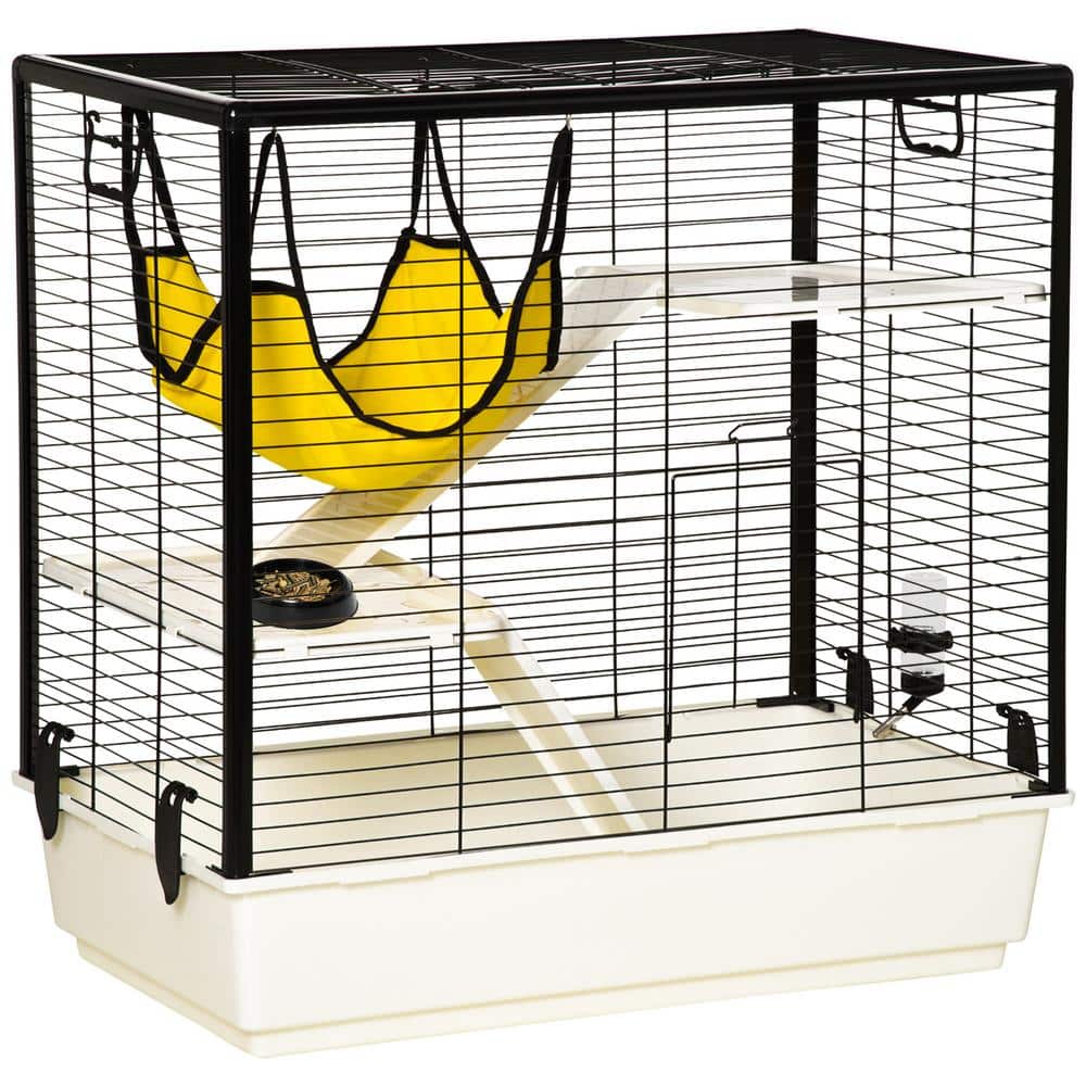 PawHut Small Animal Cage Habitat Indoor With Accessories Hammock Water