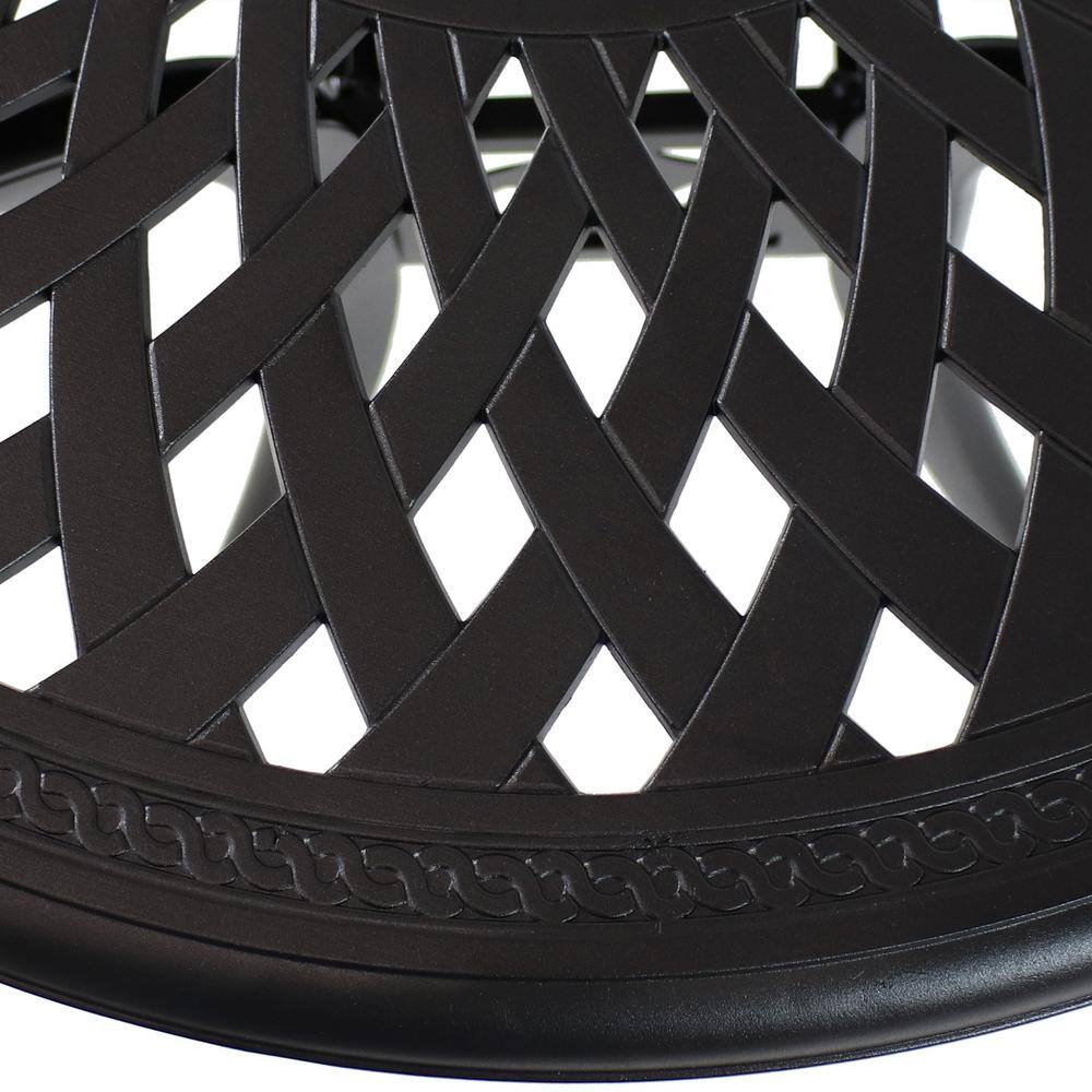 Sigonella 30.75" Black Cast Aluminum Round Outdoor Patio Table