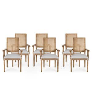 Aisenbrey Light Gray and Natural Upholstered Dining Chair (Set of 6)