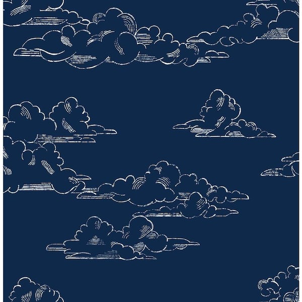 Superfresco Easy Vintage Cloud Navy Wallpaper Sample