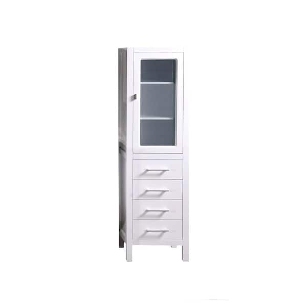 Design Element 18 in. W x 66 in. H x 18 in. D Bathroom Linen Storage Cabinet in White