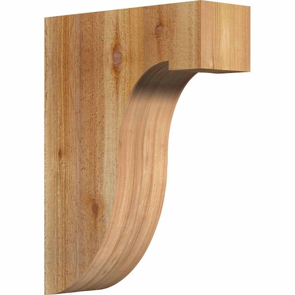Ekena Millwork 4 in. x 12 in. x 16 in. Western Red Cedar Del Monte Rough Sawn Corbel