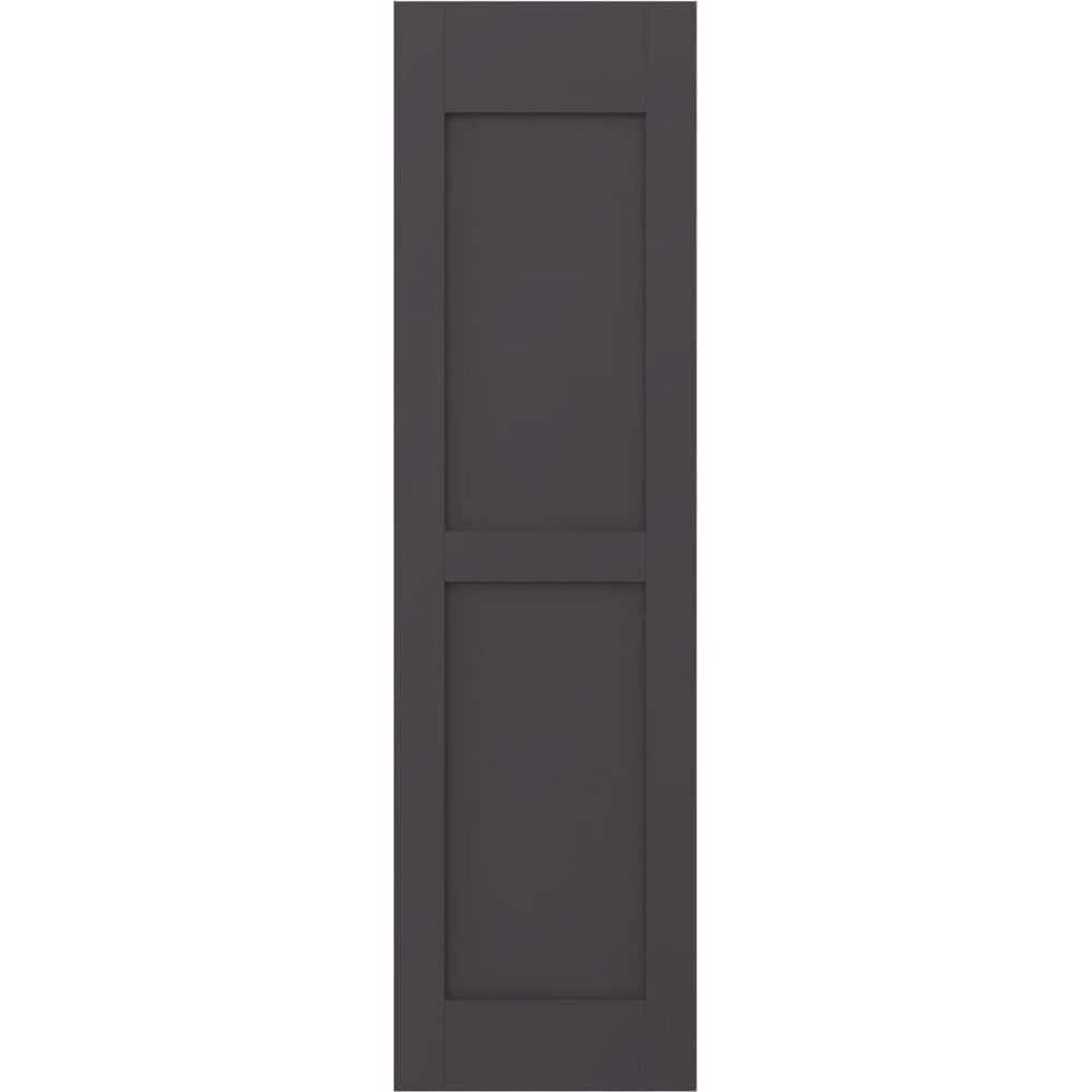 18 in. W x 60 in. H Americraft 2-Equal Flat Panel Exterior Real Wood Shutters Pair in Shadow Mountain price history on PriceWatchPro
