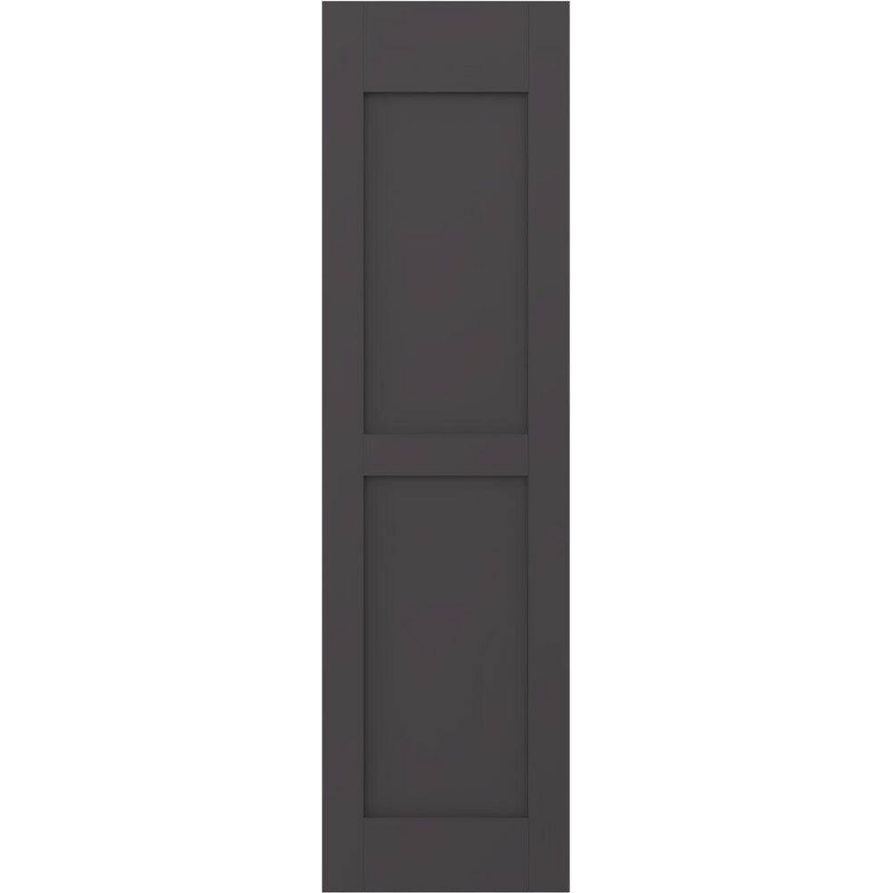18 in. W x 79 in. H Americraft 2-Equal Flat Panel Exterior Real Wood Shutters Pair in Shadow Mountain price history on PriceWatchPro