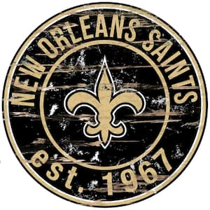 24" NFL New Orleans Saints Round Distressed Sign