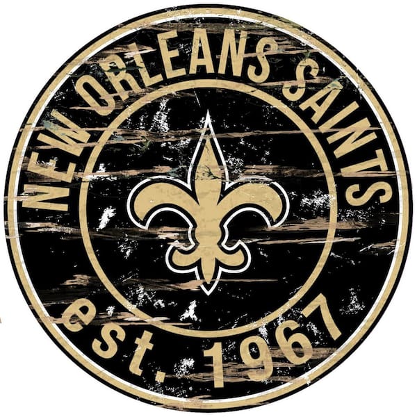 24' NFL New Orleans Saints Round Distressed Sign