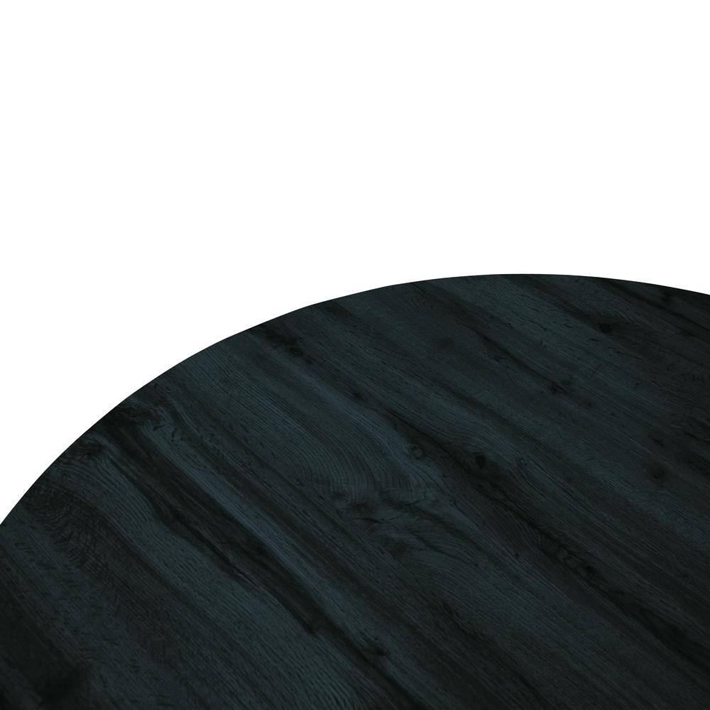 Ravenna 47" Ebony Round Wood Dining Table with X-Shaped Metal Base