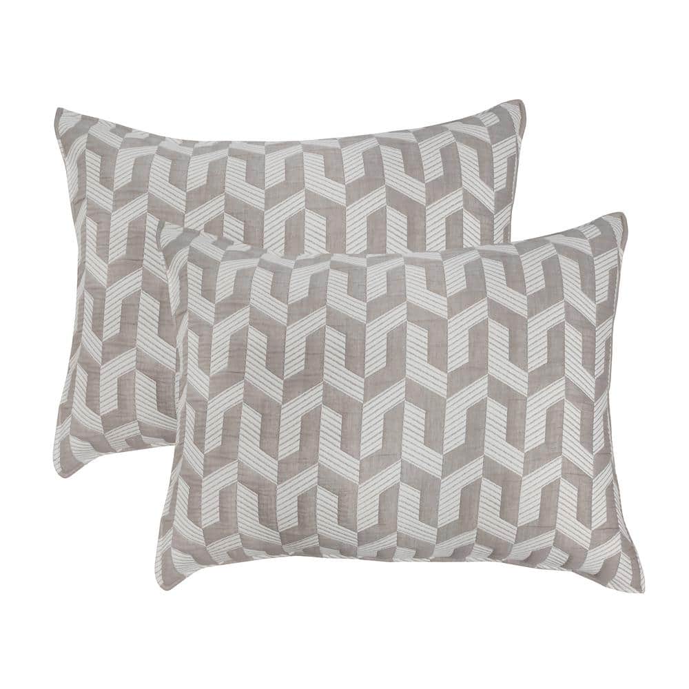 Taupe Twin Reversible Woven Matelasse Quilt Set