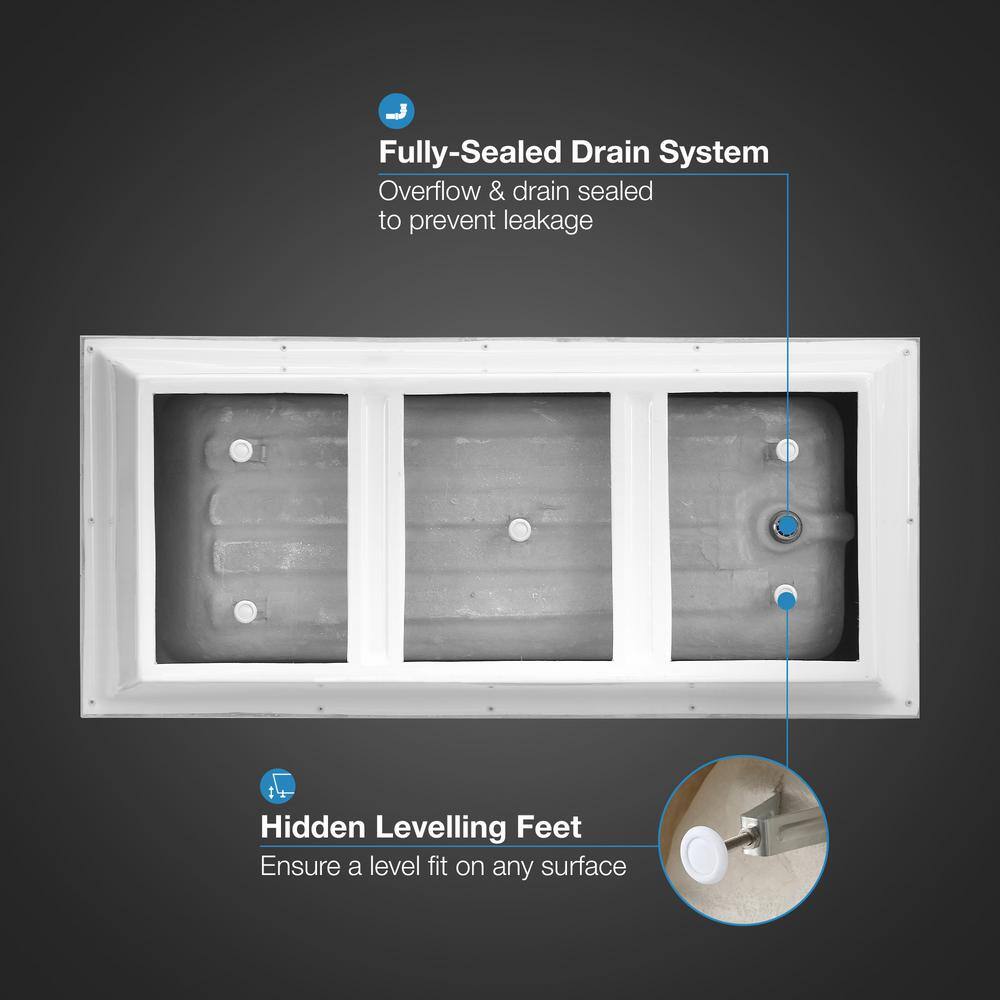 Hudson 69'' White Acrylic Freestanding Soaking Bathtub