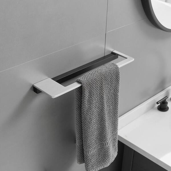 BWE 4-Piece Bath Hardware Set with Towel Bar Hand Towel Holder Toilet Paper  Holder Towel Hook Farmhouse in Matte Black A-91067-B - The Home Depot